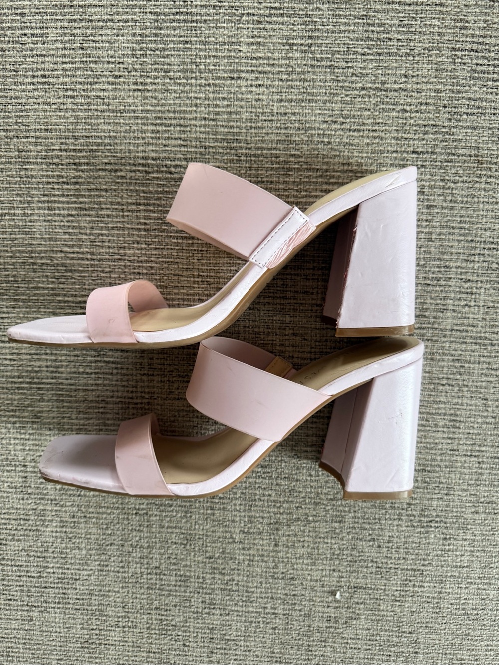 Nine West Pink Block Heel Slide Sandals | Size 8.5